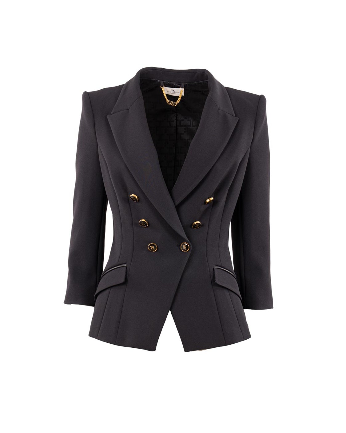shop ELISABETTA FRANCHI  Giacca: Elisabetta Franchi giacca in doppio crêpe.
Spalline imbottite.
Fodera in raso monogram.
Bottoni smaltati con logo.
Dettagli in materiale sintetico effetto pelle.
Patte applicate.
Zip con tirazip sulle maniche.
Vestibilità slim.
Composizione: 96%Poliestere 04%Elastane.
Made in Italy.. GI17456E2-110 number 3914796